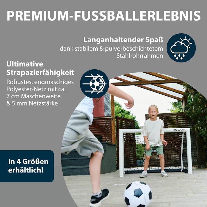 HUDORA Fussballtor Advanced 120/180/240/300 - Fussballtor für Kinder/Jugendliche & Erwachsene - Outd