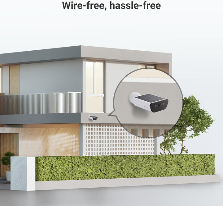 EZVIZ 4K Akku Überwachungskamera mit 10400mAh Akku, kabellose Aussenkamera mit eingebautem 1.4W Sola