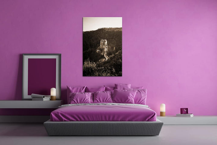 deyoli Märchenschloss Format: 80x60 Effekt: Sepia als Leinwandbild, Motiv fertig gerahmt auf Echthol