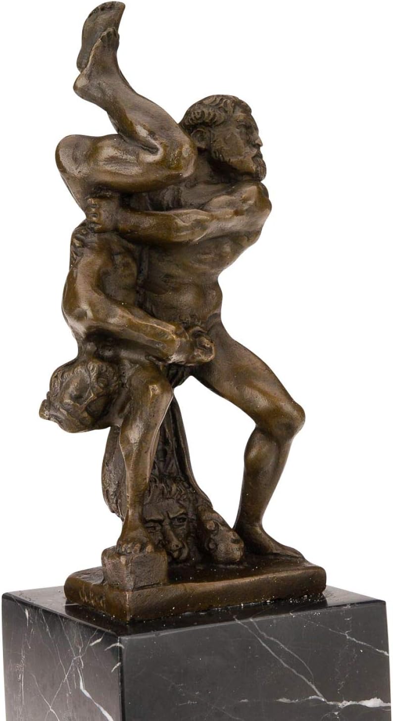aubaho Bronzeskulptur Herkules Hercules Diomedes Bronze Skulptur 34cm Sculpture