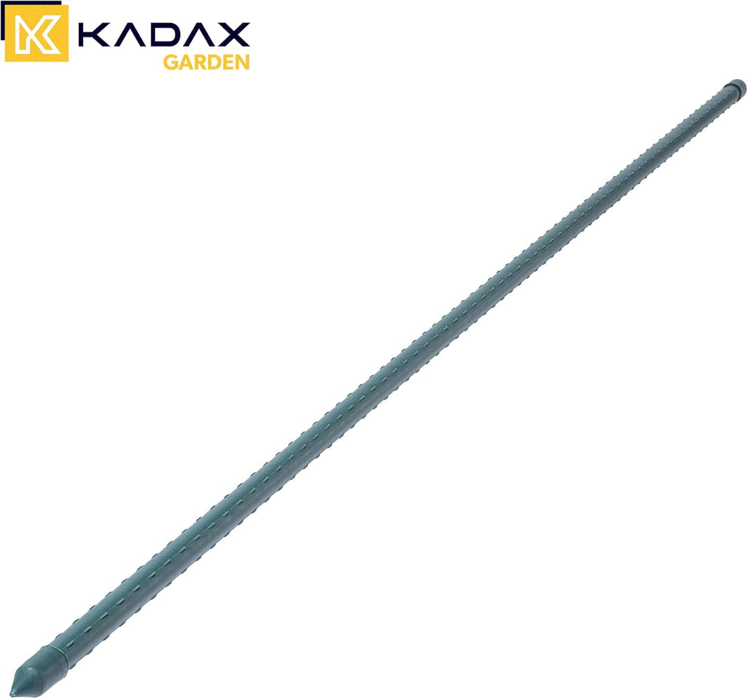 KADAX Blumenstütze aus Stahl 10 Stück, 120cm x 16mm Beschichtete Pflanzstab, Pflanzen-Rankstab, wett