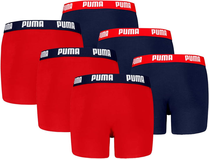 PUMA Boxer Boxershorts Men Herren Everyday Unterhose Unterwäsche 6er Pack Red / Blue S, Red / Blue S