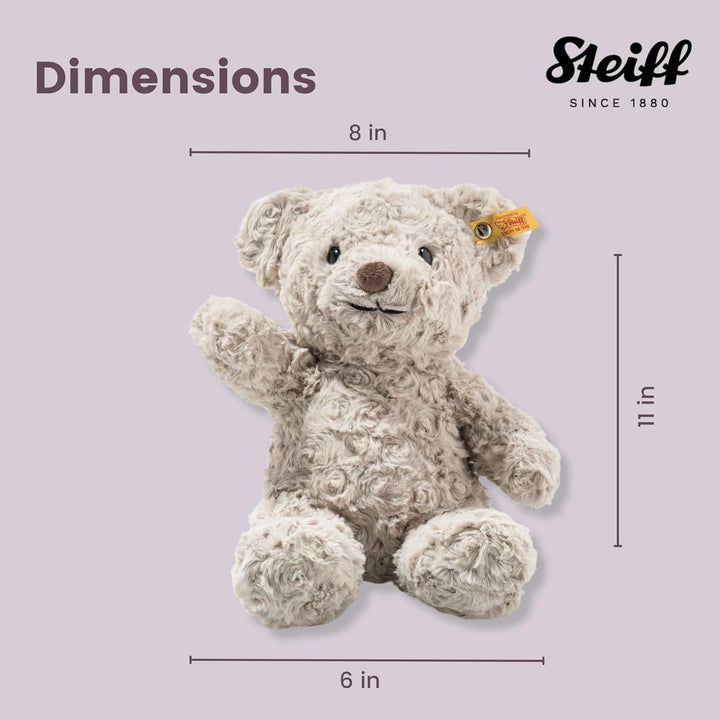 Steiff Soft Cuddly Friends Honey Teddybär hellgrau 28 cm, Teddy aus flauschigem Plüsch 28 cm Single,