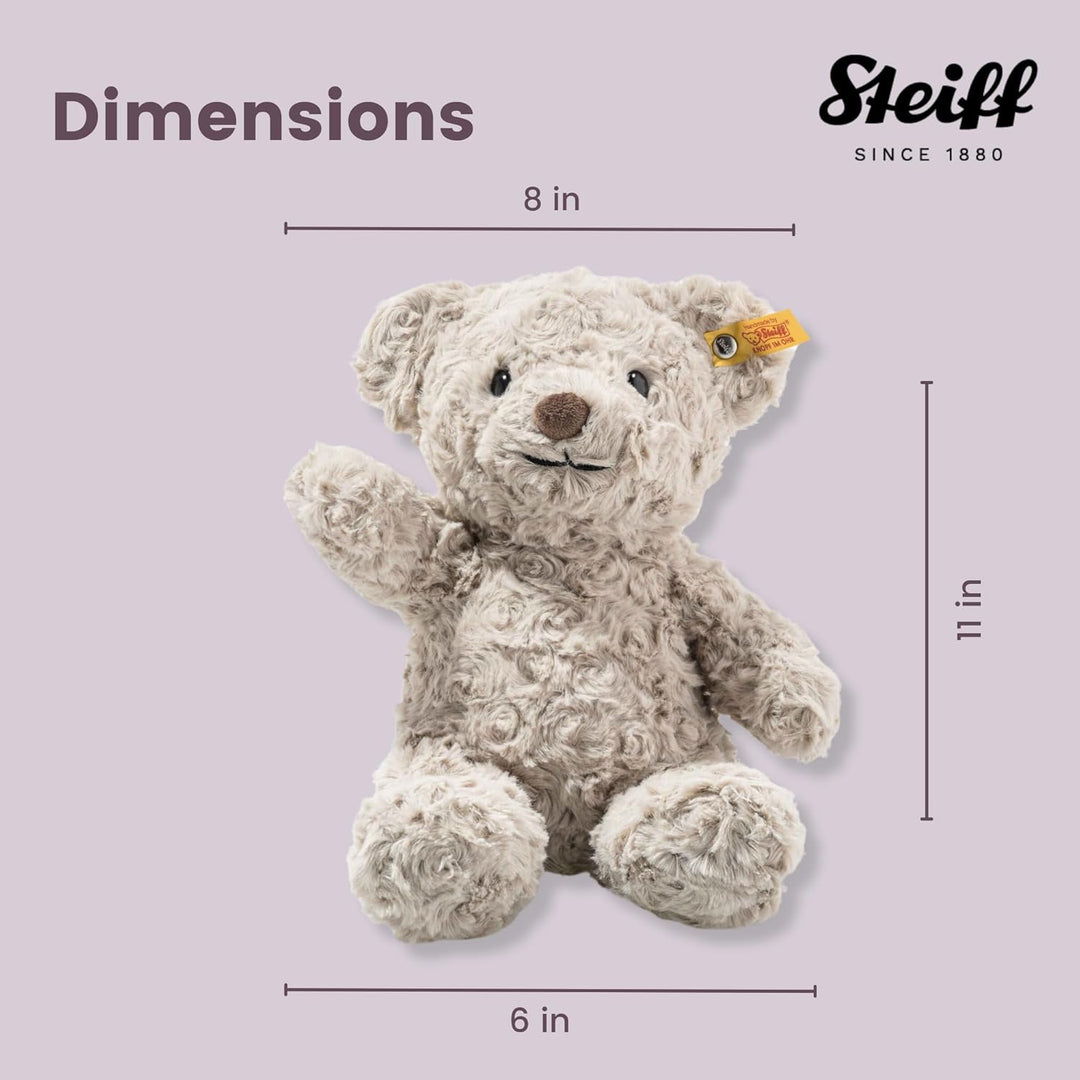 Steiff Soft Cuddly Friends Honey Teddybär hellgrau 28 cm, Teddy aus flauschigem Plüsch 28 cm Single,