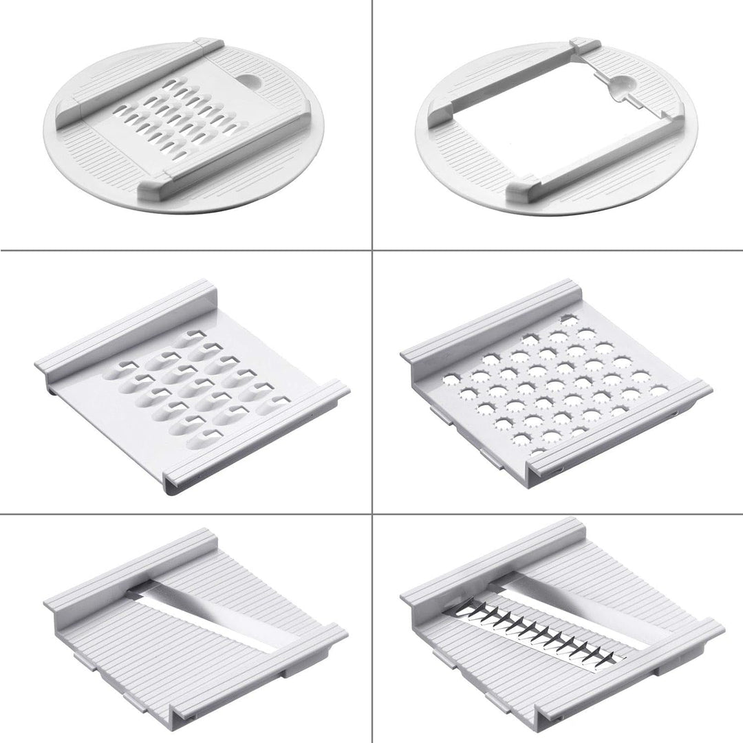 Westmark Manuelle Küchenmaschine, 9 in 1: Hobel, Reibe, Raspel, Schneider, Zitruspresse, Schaumschlä