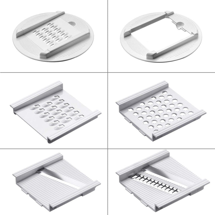 Westmark Manuelle Küchenmaschine, 9 in 1: Hobel, Reibe, Raspel, Schneider, Zitruspresse, Schaumschlä