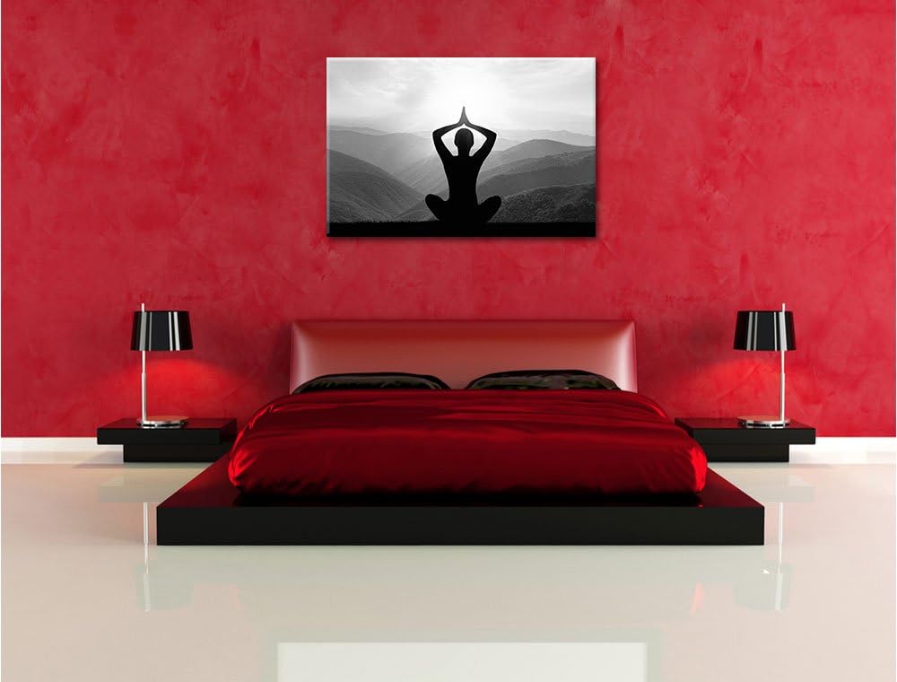 Pixxprint Yoga und Meditation als Leinwandbild/Grösse: 100x70 cm/Wandbild/Kunstdruck/fertig bespannt