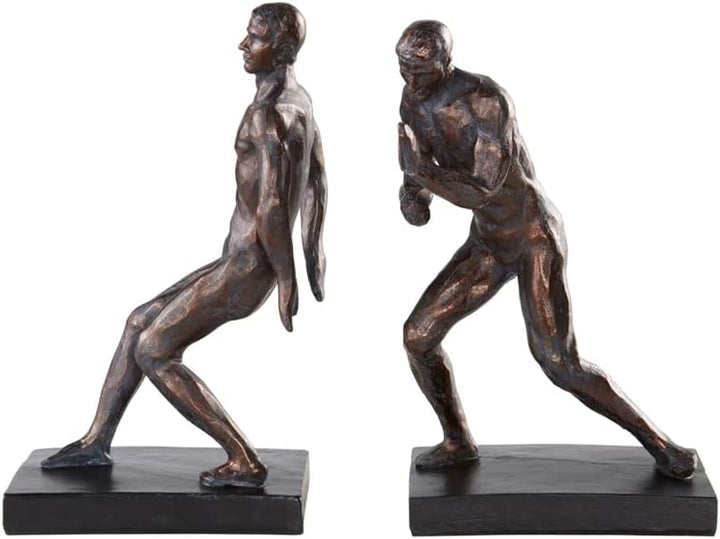 Jotex Push Bücherstütze, stilvolle und Starke dekorative Buchstütze aus Polyresin (2er Set) - Schwar