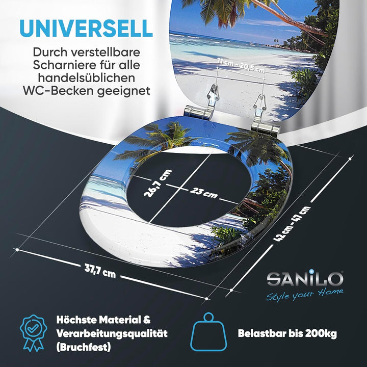 Sanilo WC-Sitz mit Absenkautomatik I Hochwertiger Toilettensitz aus Holz I Toilettendeckel in versch