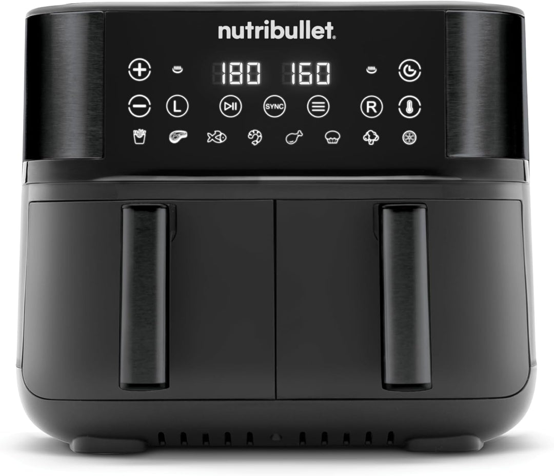 nutribullet Doppelschubladen-Luftfritteuse 8L mit grosser Auswahl an Kochmodi, digitaler LED-Touchsc
