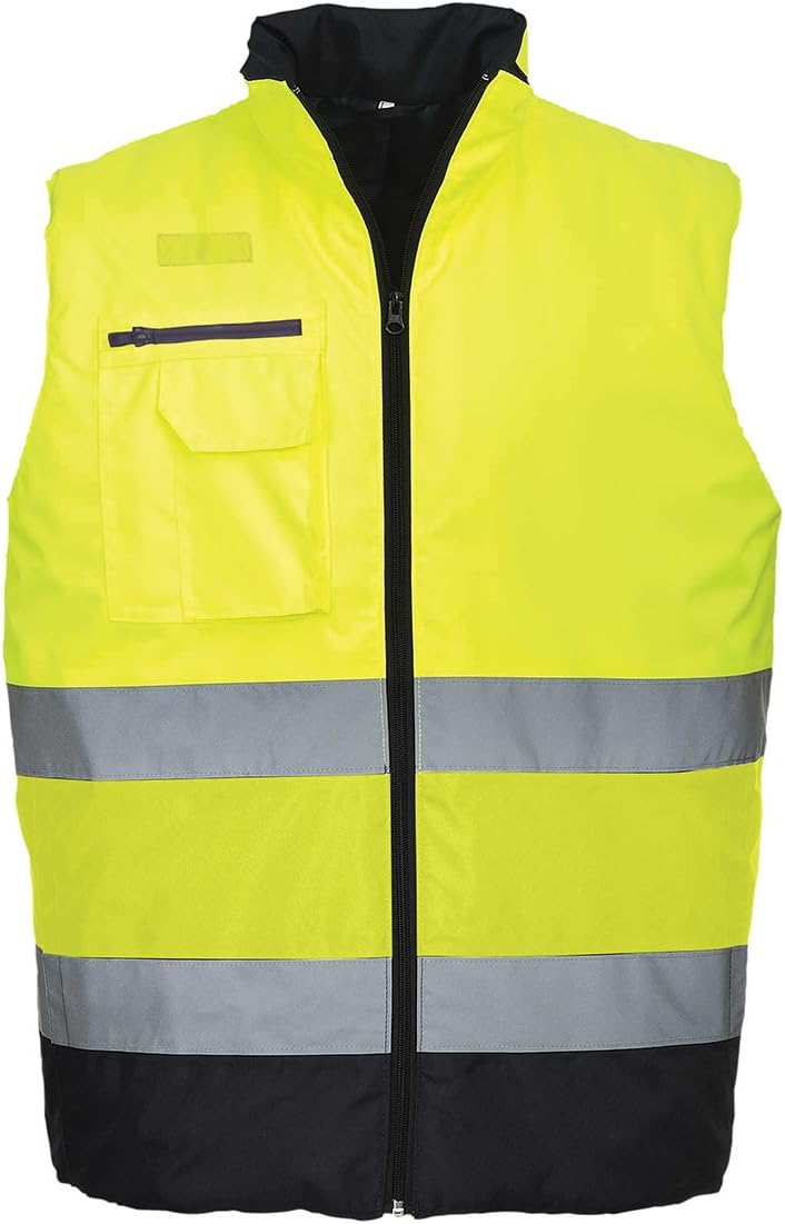 Portwest Hi Vis 2 Tone Bodywarmer XL Gelb / Marineblau, XL Gelb / Marineblau