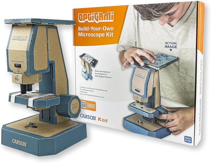 Carson Optigami - Mikroskop zum Selberbauen - Basteln, Forschen, Spass (OG-100), Optigami