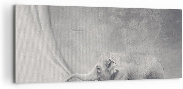 Wandbilder Dekoration Wohnzimmer Elefant Vorhang Abstraktion Phantasie Bilder auf Leinwand 120x50cm