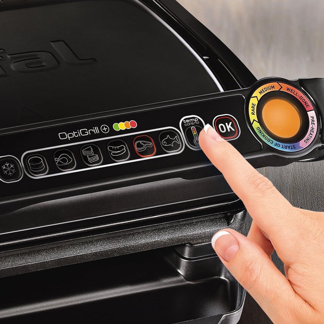 Tefal OptiGrill+ Snacking und Baking GC7148 Kontaktgrill | 2.000 W| automatische Anzeige des Garzust