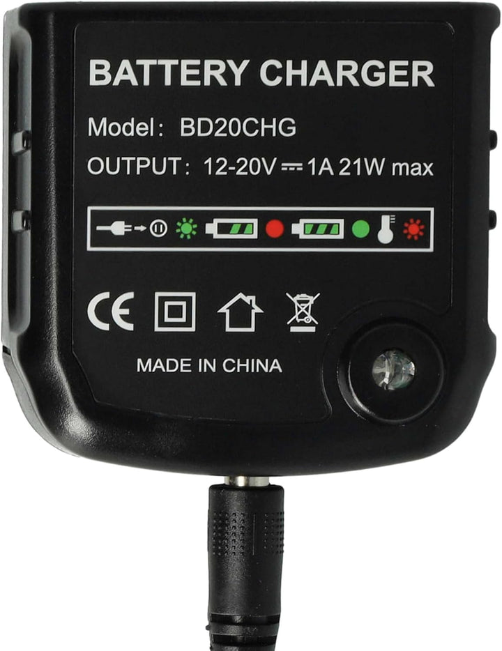 vhbw 220V Netzteil kompatibel mit Black & Decker BL1114, BL1314, BL1514, LB16 Ladegerät Ladekabel pa