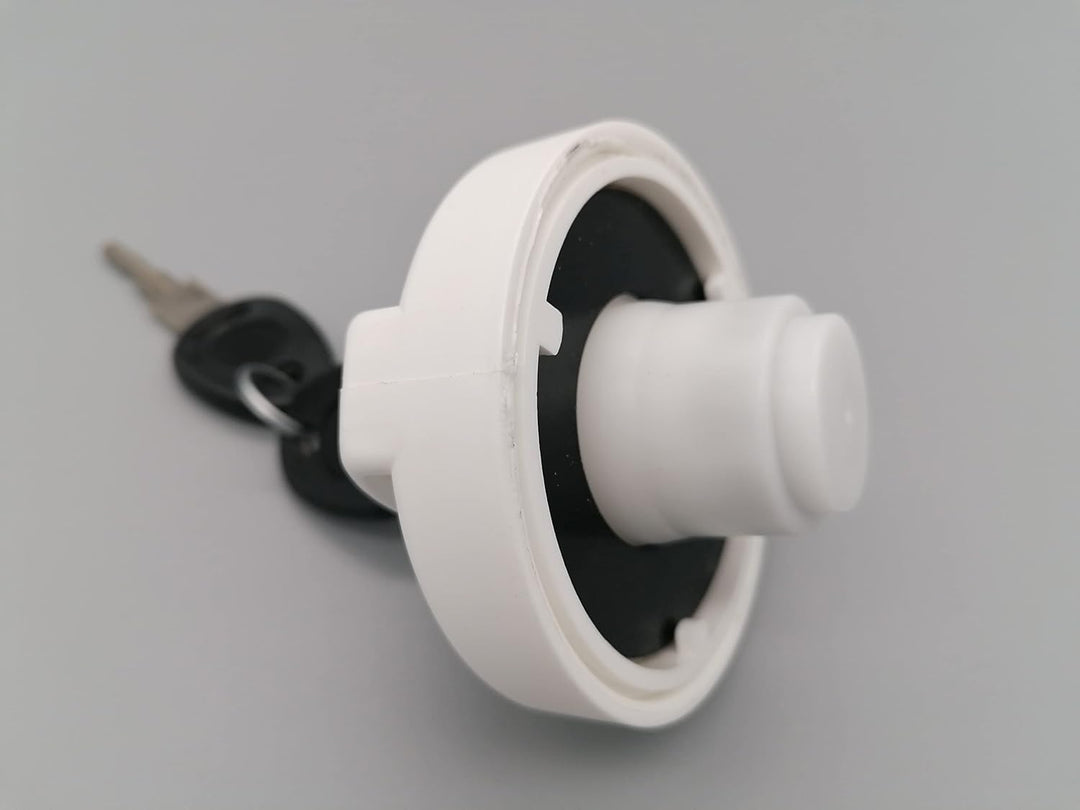 CR-MOESANCO Wassertankdeckel für Wohnwagen mit 2 Schlüsseln für Wohnwagen oder Camper FAC, Weiss