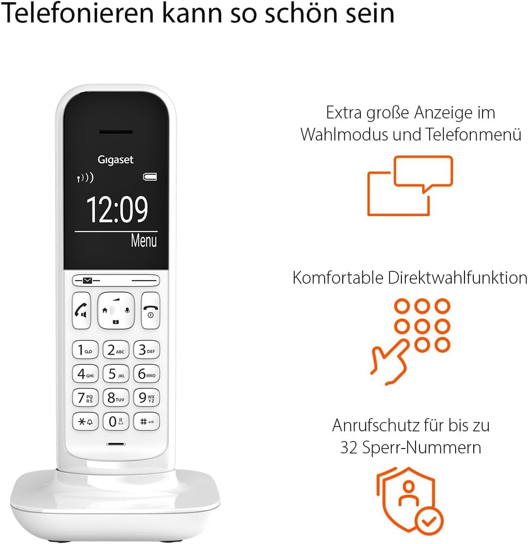 Gigaset CL390HX - Design DECT-Mobilteil mit Ladeschale - Fritzbox-kompatibel - Schnurloses Telefon f