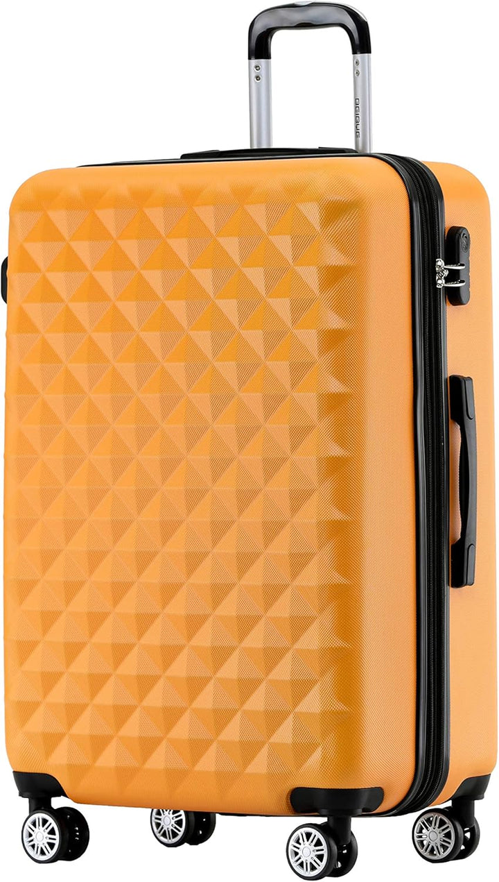 BEIBYE Zwillingsrollen 2066 Hartschale Trolley Koffer Reisekoffer Gepäck M-L-XL-Set (Orangen, L) Ora