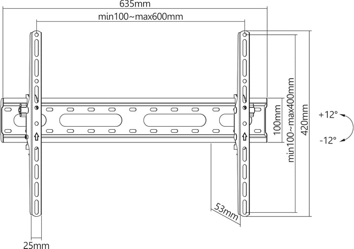 Manhattan 462280 Wandhalterung neigbar für Fernseher 37-70" schwarz