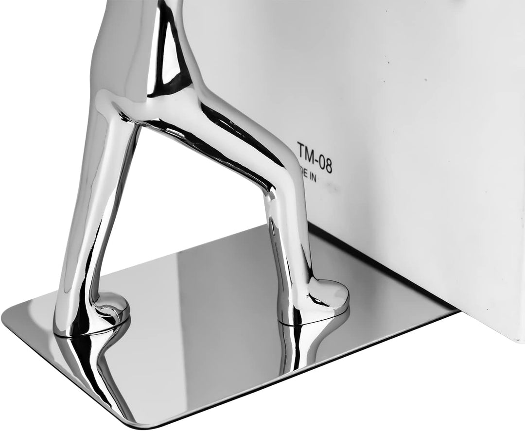 Kioneer Robuste Buchstützen aus Edelstahl, Schwerlast-Buchstützen,Kung Fu-Man, rutschfest, für Zuhau