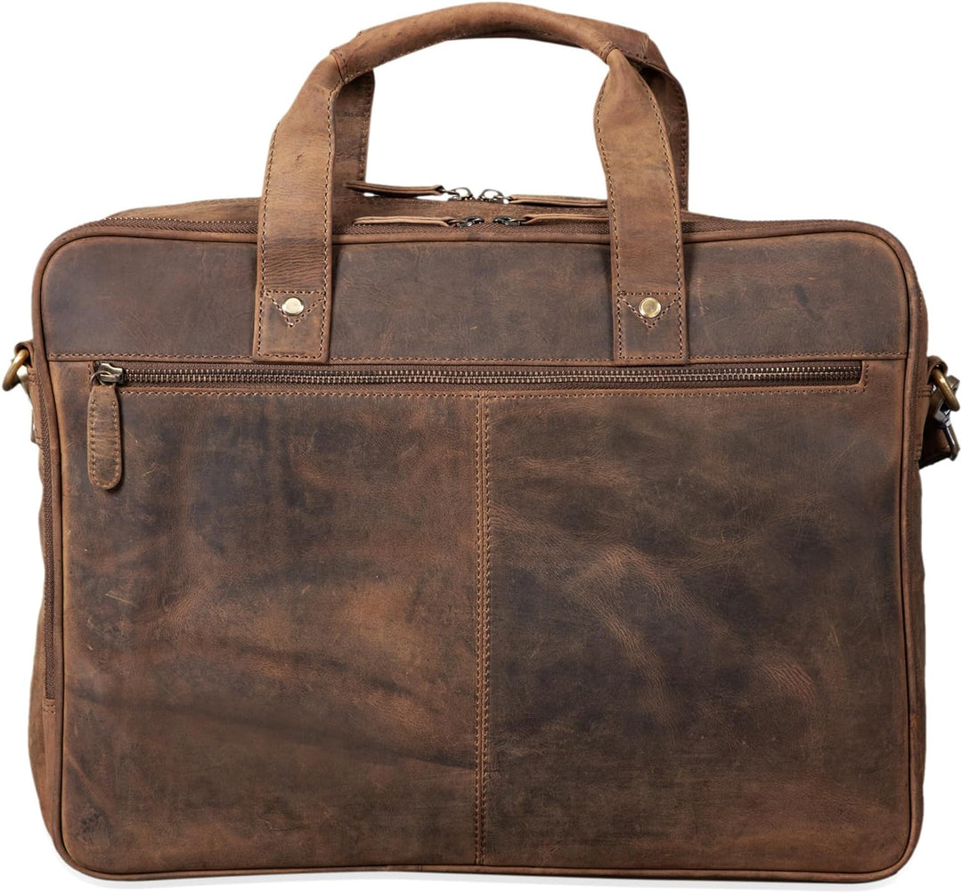 STILORD 'Remus' Ledertasche Umhängetasche Leder Aktentasche Gross 15,6 Zoll Laptoptasche abnehmbarer