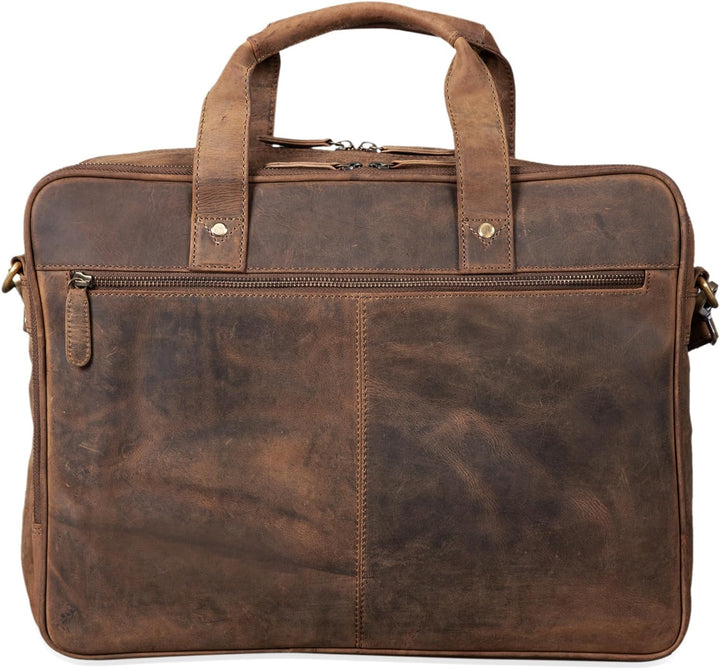 STILORD 'Remus' Ledertasche Umhängetasche Leder Aktentasche Gross 15,6 Zoll Laptoptasche abnehmbarer