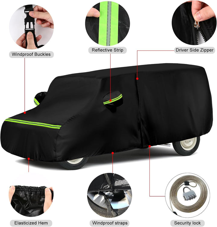 Autoabdeckung Passend für Citroen Mehari 1968-1988, wasserdichte Vollgarage Autoplane mit Reissversc