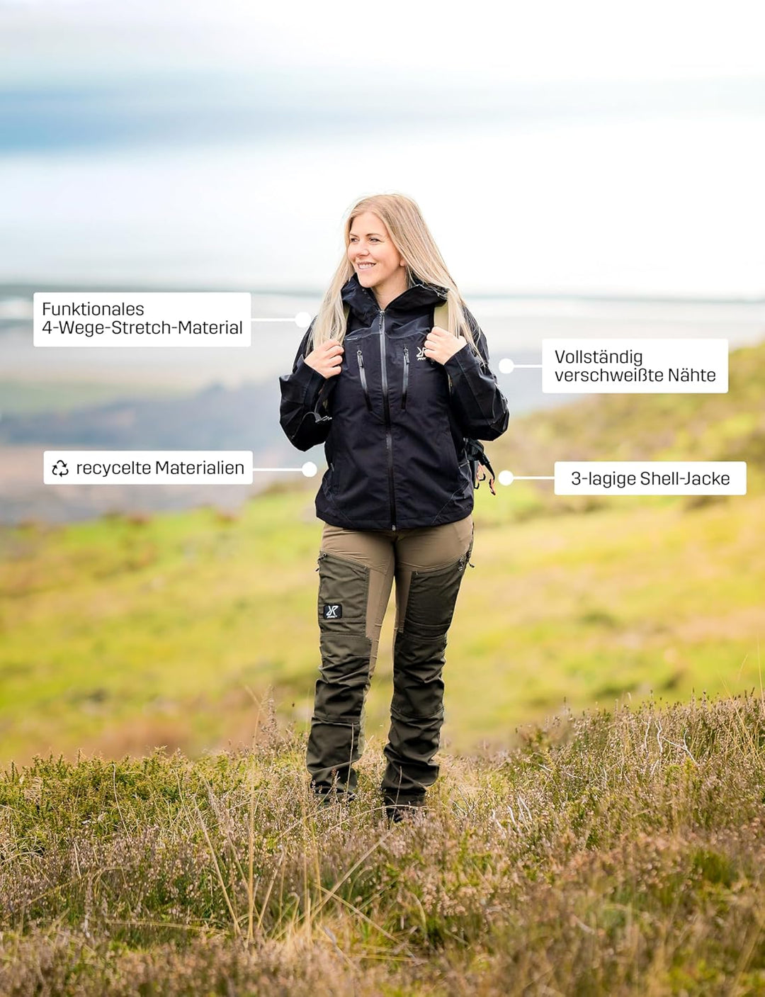 RevolutionRace Silence Proshell 3L Jacket, Damenjacke, belüftete und wasserdichte Jacke für Wanderun