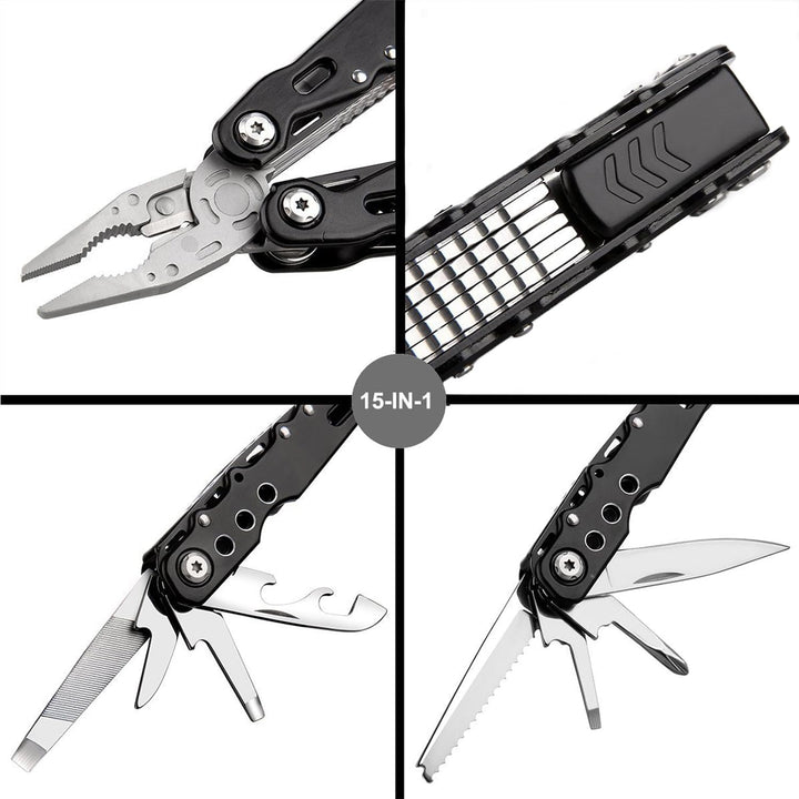 Multitools Edelstahl, 24-in-1 Faltbares Multifunktionszange, Multifunktionale Zange, Multiwekzeug, M