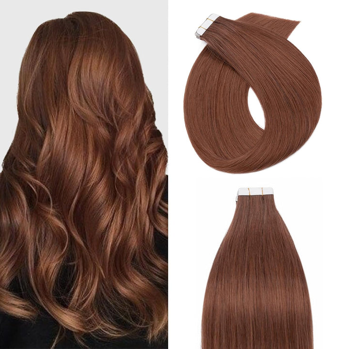 Silk-co Tape Extensions Echthaar 20stk, Haarverlängerung Tape in Extensions Echthaar, Remy Haarexten