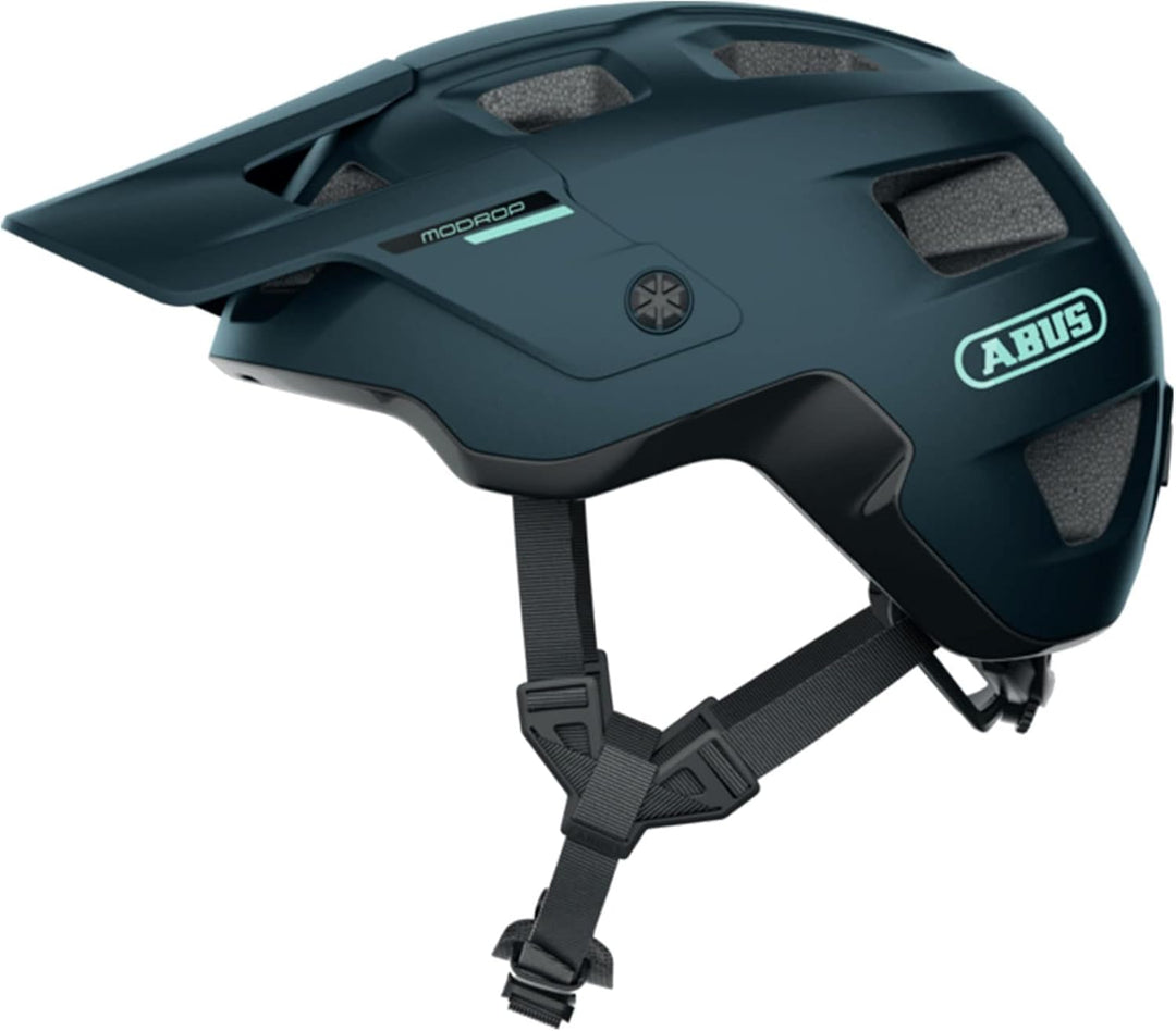 ABUS MTB-Helm MoDrop - robuster Fahrradhelm mit guter Belüftung für Mountainbiker - individuelle Pas
