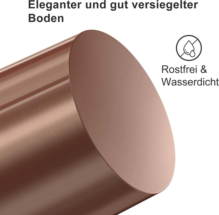 wuuhoo® Pflanzkübel Holly in Silber & Roségold aus Edelstahl - wetterfeste Bodenvase, Blumenkübel fr