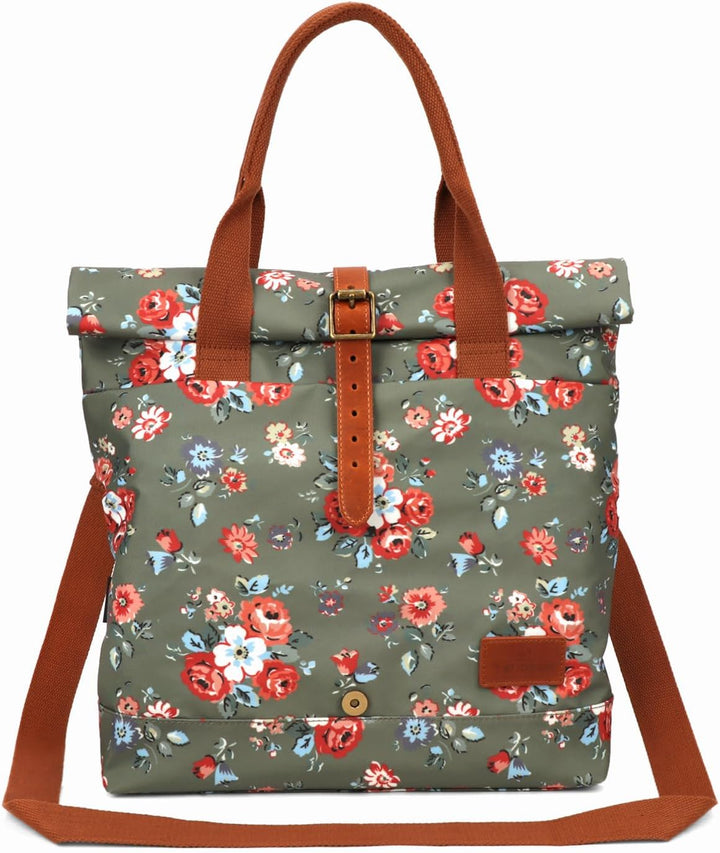 Tourbon Damen Fahrradtasche Shopper Wasserdicht Canvas Fahrradtaschen für Heckträger Handtasche für