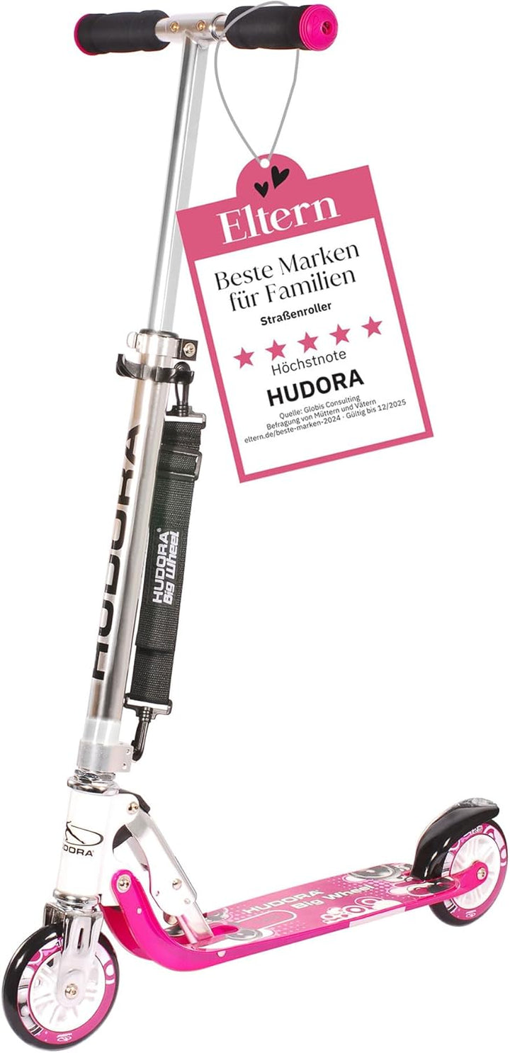 HUDORA BigWheel 125 Scooter - Sicherer & hochwertiger Aluminium-Roller für Kinder - Höhenverstellbar