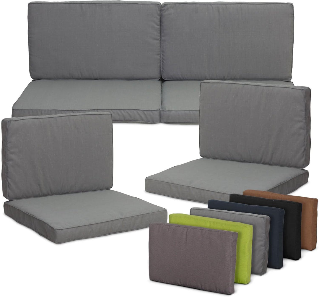 Beo Lounge Auflagen Set Monaco | Made in EU | 8 Polster Gartenmöbel atmungsaktiv | Maschinenwaschbar