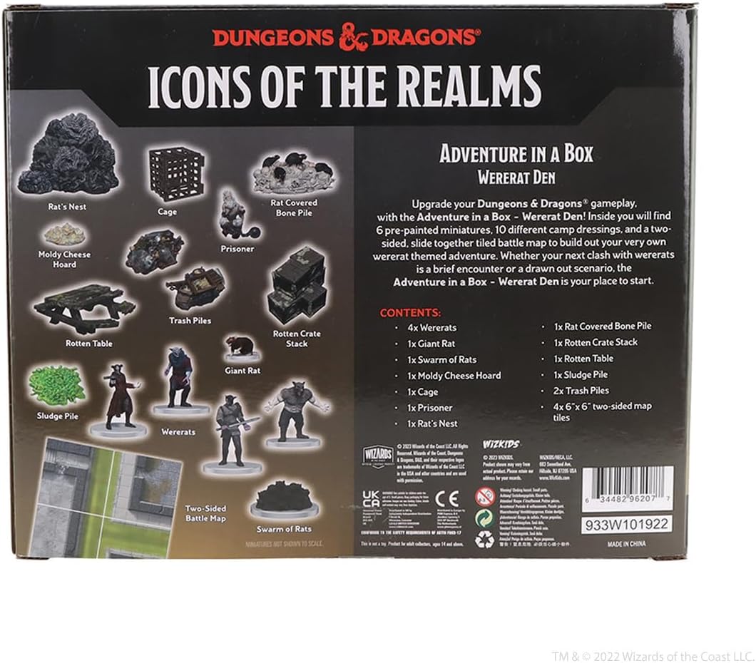 WizKids Dungeons and Dragons Icons of The Realms Adventure in A Box Wererat Den Miniatures