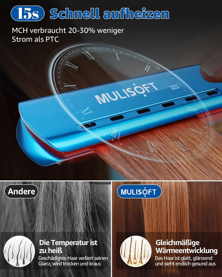 Glätteisen für unterwegs - Ideal für kurzes Haar und Handtaschen, mit dualer Spannungsversorgung und