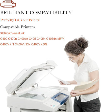 4 Packungen Kompatibler Tonerkartusche für Xerox VersaLink C400 C400V C400N C400DN C405 C405V C405N