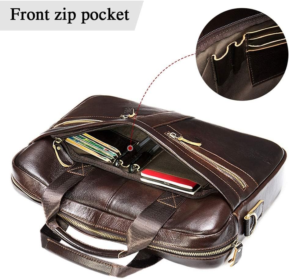 Businesstasche Herren Leder Aktentasche Männer Handtasche Vintage Laptoptasche Arbeitstasche Umhänge