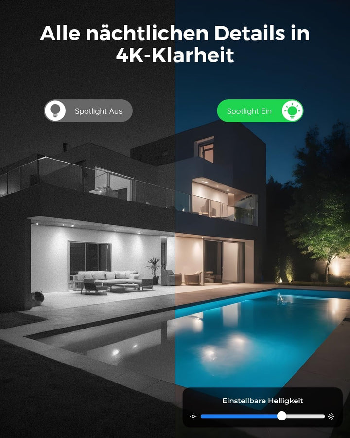 Reolink 4K 8MP UHD PTZ Outdoor Überwachungskamera PoE mit 5X 3D optischem Zoom, Auto-Tracking, Farbn