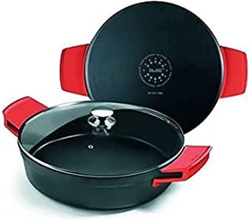 IBILI - Schmortopf Excellent, Titan, aus geschmiedetem Aluminium, Deckel aus Glas und Griffe aus Sil