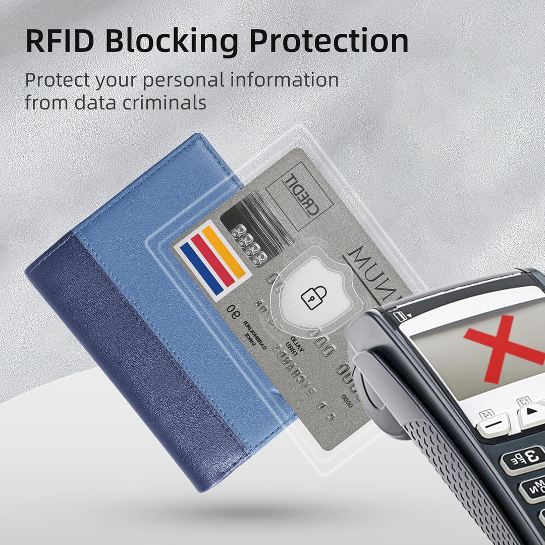 VISOUL Echt Leder Geldbörse Herren mit RFID Schutz Portemonnaie Gross mit Münzfach 10 Fächer Echtled