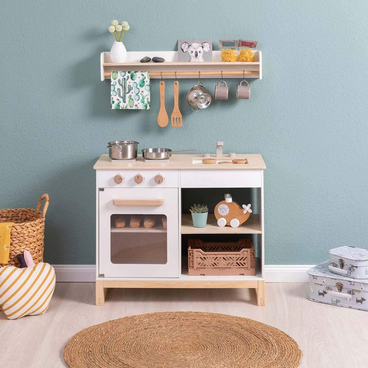 Musterkind Spielküche Magnolia weiss/Natur - Kinderküche aus Holz