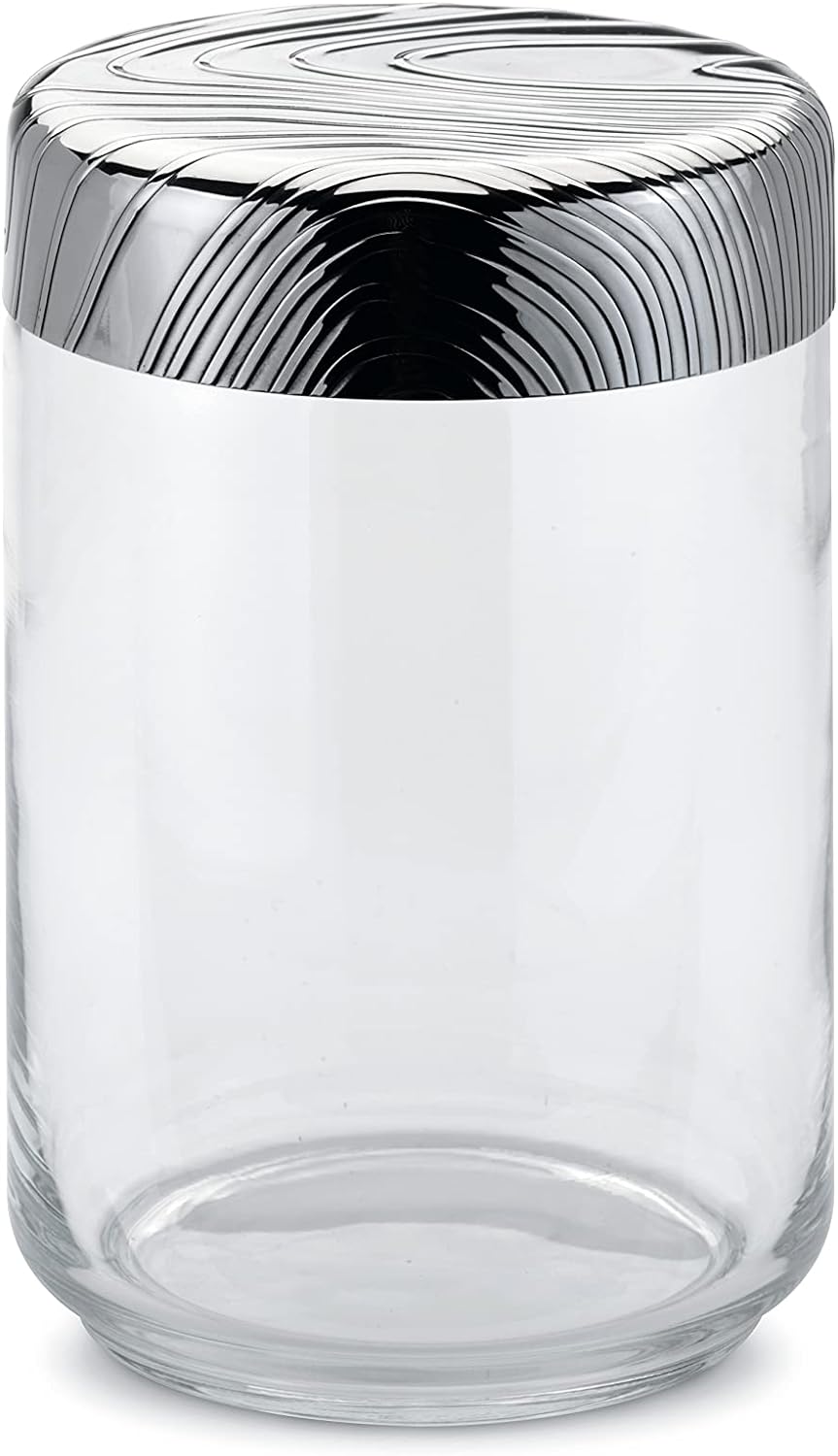 Alessi Veneer PU05/100 - Hermetischer Design-Küchentopf, Glasgefäss mit Deckel aus Edelstahl 18/10 m