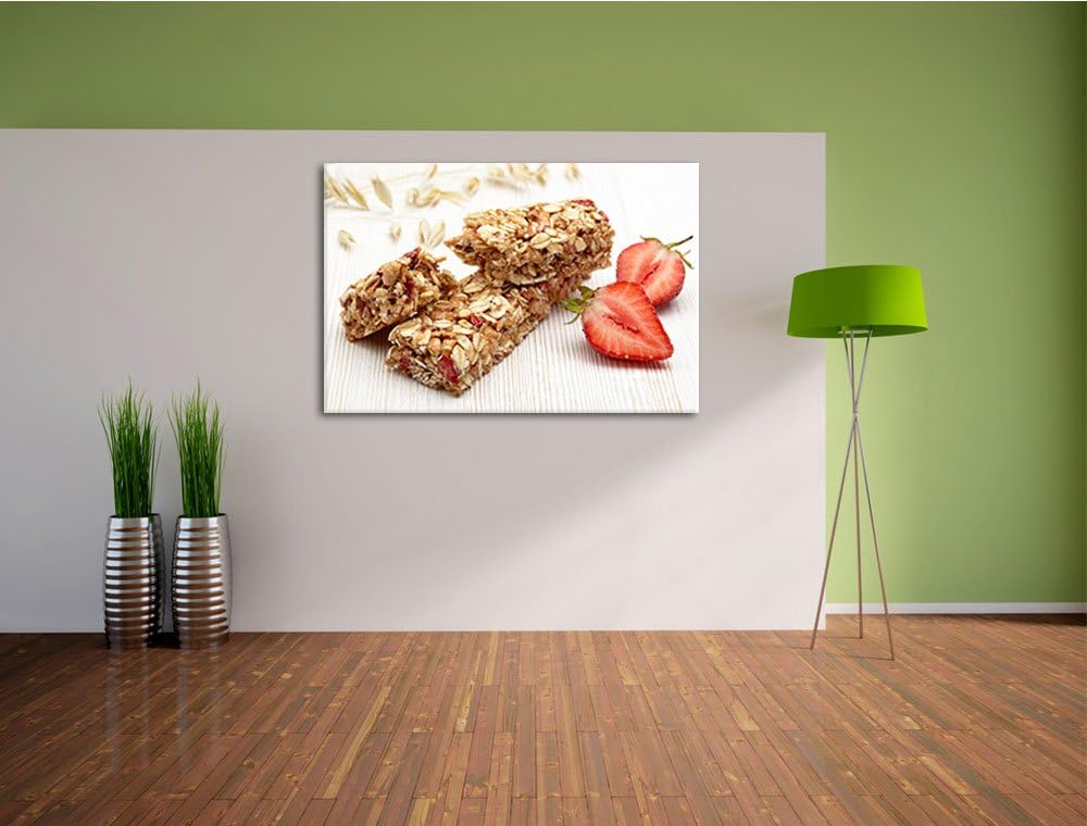 Gesunde Müsliriegel Format: 120x80 auf Leinwand, XXL riesige Bilder fertig gerahmt mit Keilrahmen, K