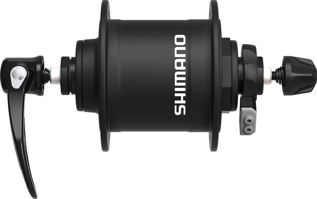 SHIMANO DHT4000 Vorderrad Nabendynamo (100mm | 36 Loch | mit SNSP) Schwarz, Schwarz