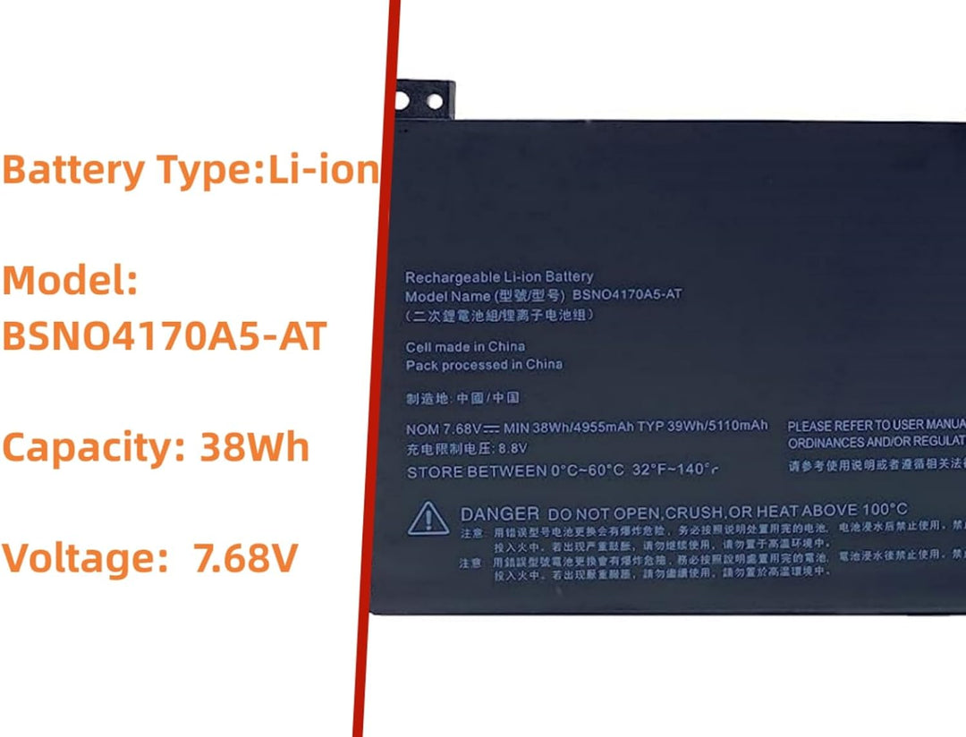 PUGASR BSNO4170A5-AT Laptop Akku Kompatibel mit Lenovo Miix 510 510-12ISK 510-12IKB 520 520-12IKB Se
