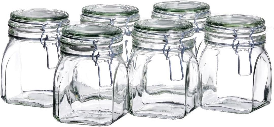 MÄSER 925339 Gothika, Einmachgläser 750 ml, 6er Set, made in Germany, Vorratsgläser mit Deckel und D