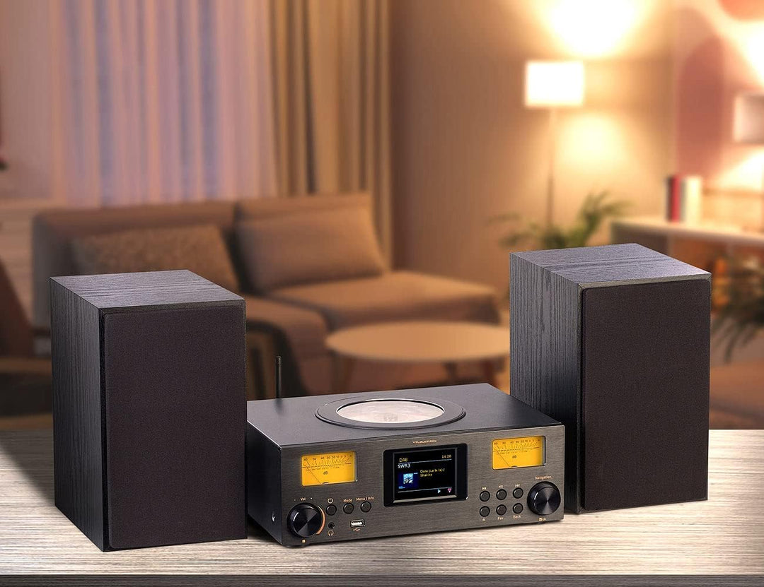 VR-Radio HiFi Anlage: Micro-Stereoanlage: Webradio, DAB+, CD, Bluetooth, App, 300 W, schwarz (Kompak