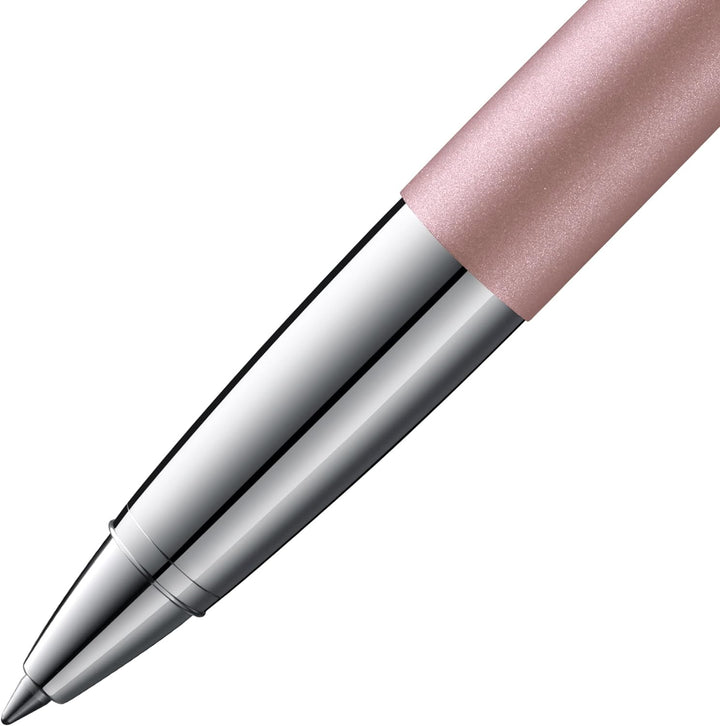 LAMY studio Premium Tintenroller 369 aus Edelstahl in mattem Lack-Finish, propellerförmige Clip-Dreh